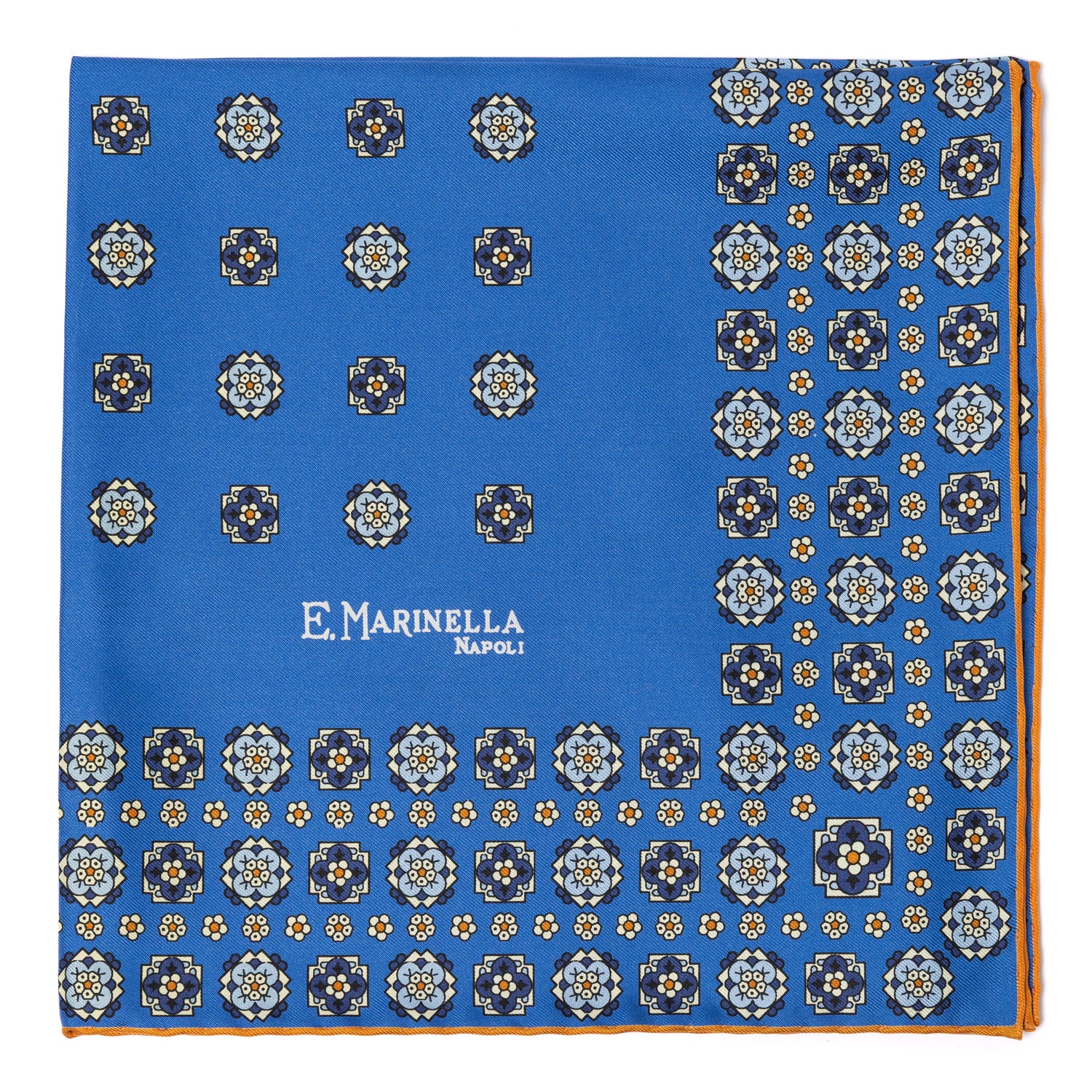Gemustertes Pochette aus reiner englischer Seide - Handrolliert